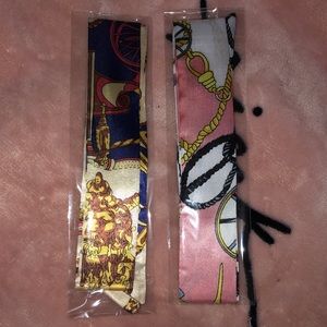 NEW in package 2 unbranded bag twillies or ponytail scarves